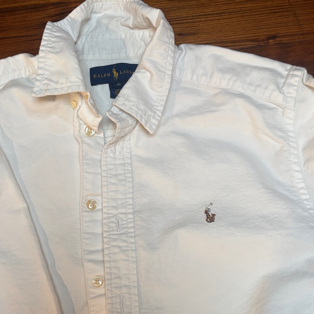 Ralph Lauren Men's White Button-Down Oxford Shirt with Pony Logo - Picture 3 of 3